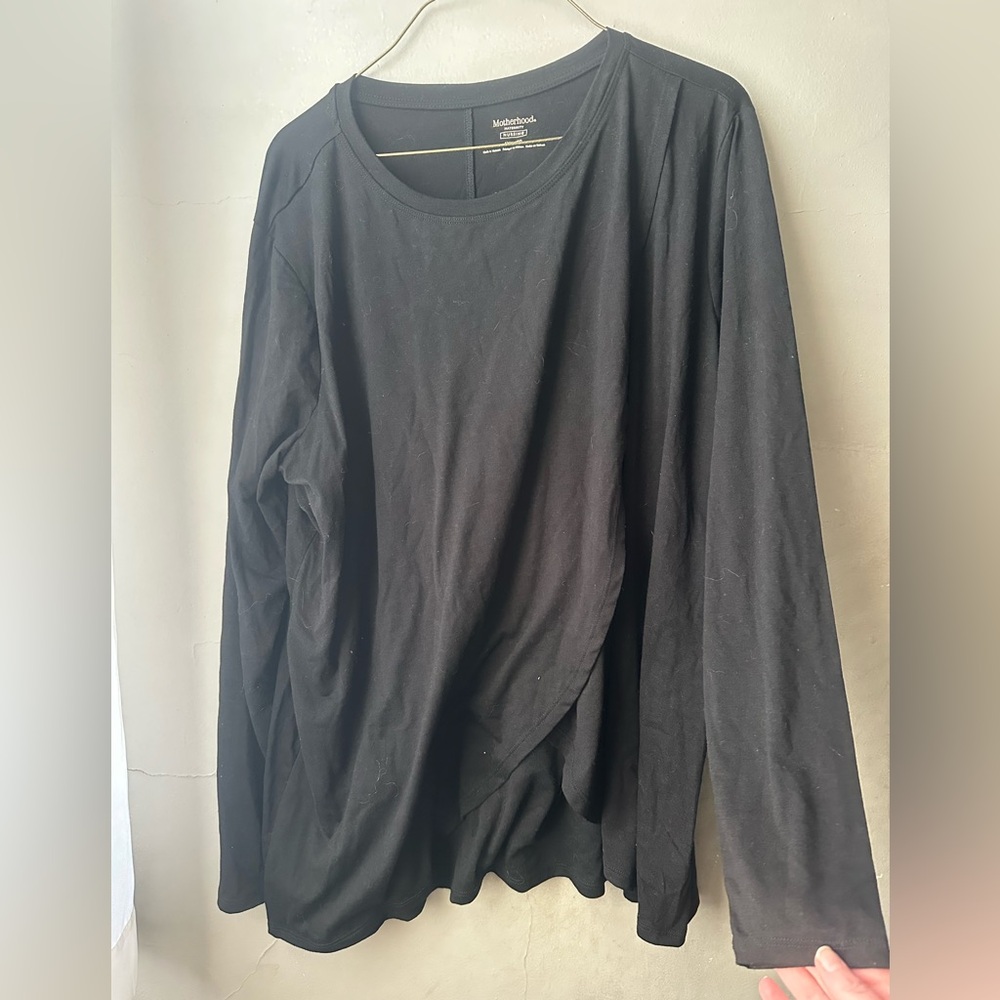 Motherhood Black Long Sleeve Nursing Tee
